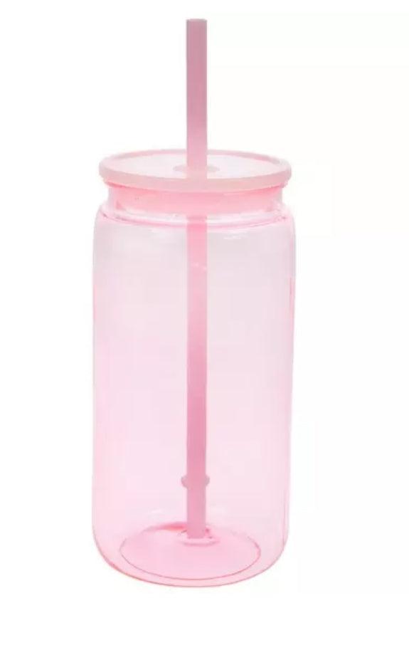 18 oz Pink Plastic Tumbler